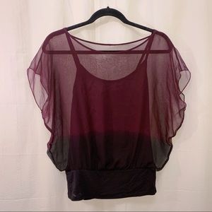 Bailey44 Red Ombre Dolman Sleeve Top - Size XSmall
